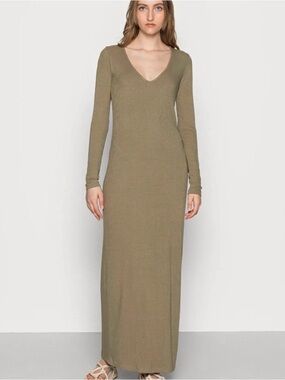 Samsoe Patty Long Dress-Covert Green